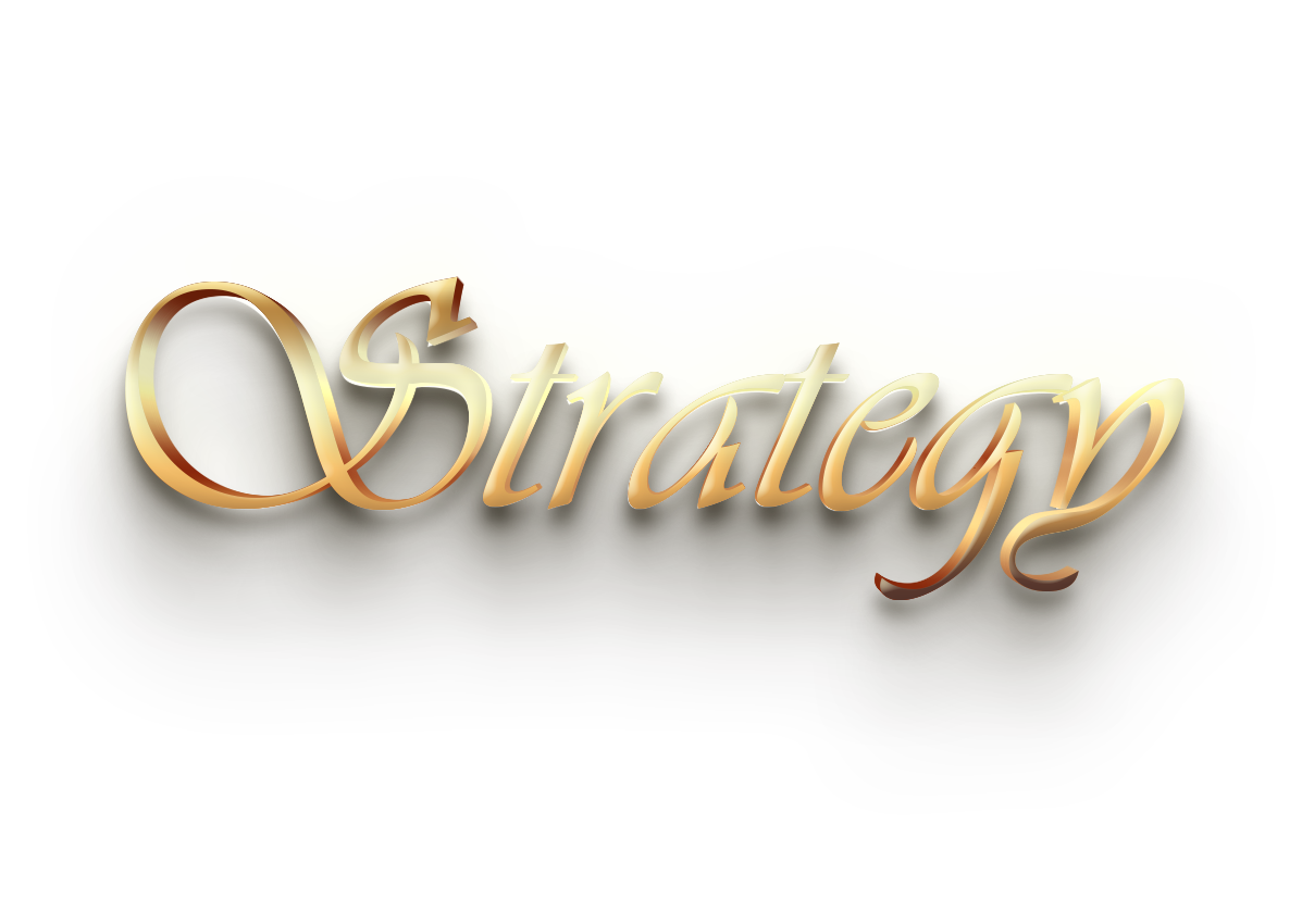 WORD STRATEGY gold 3D text effects art PNG images free